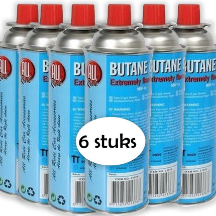 Gasfles butaan gasbus met inhoud van 227gram - 6 stuks in de verpakking