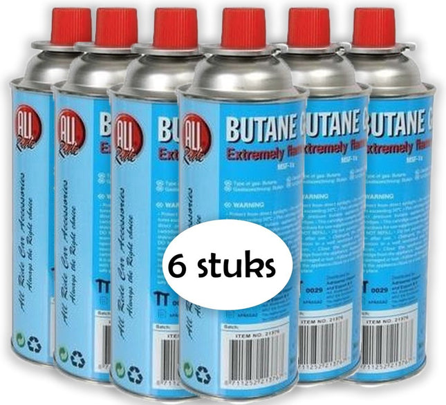 Gasfles butaan gasbus met inhoud van 227gram - 6 stuks in de verpakking