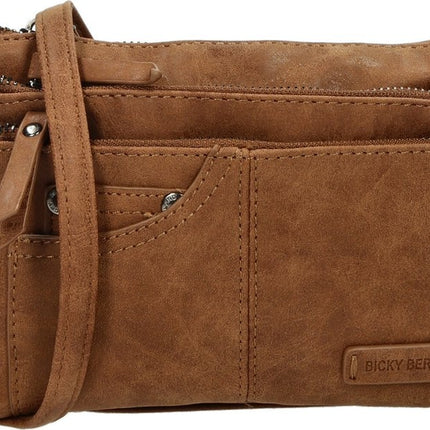 Bicky bernard schoudertas 2 Vaks tasje - telefoontas Camel- BB66661