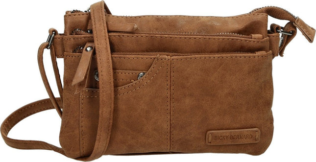 Bicky bernard schoudertas 2 Vaks tasje - telefoontas Camel- BB66661
