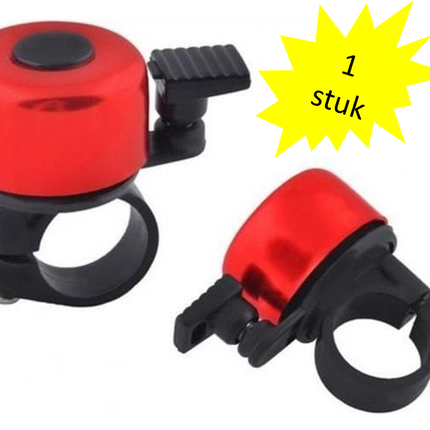 Aluminium Fietsbel Rood – Mini Fietsbel voor Racefiets, Kinderfiets & Stadsfiets – Beste Fietsbel Geluid – Universele & Goedkope Fietsaccessoire