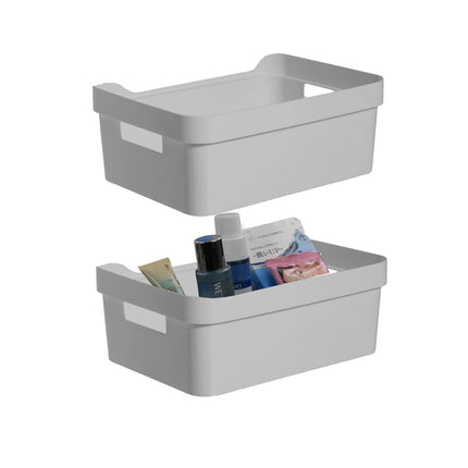 4 stuks opbergmand met handvatten - Opbergbox kopen - Opbergbakjes kopen - Opbergbak - Gereedschapsbak 4 stuks - afmeting 200 mm x 140 mm x 80mm 