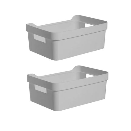 2 stuks opbergmand met handvatten - Opbergbox kopen - Gereedschapsbak 2 stuks - afmeting 200 mm x 140 mm x 80mm 