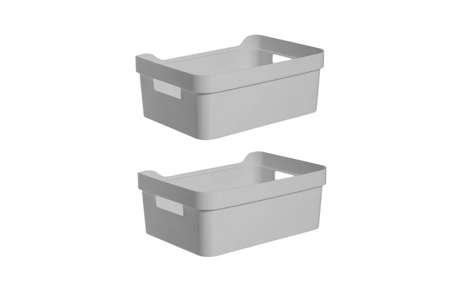 2 stuks opbergmand met handvatten - Opbergbox kopen - Gereedschapsbak 2 stuks - afmeting 200 mm x 140 mm x 80mm 