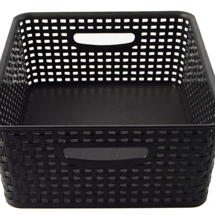 5 X Opbergmand - Opbergbakje - Zwarte opberger 35 x 29 x 13 cm Rattan - Opbergboxen kopen - opbergbox kopen Opbergbox