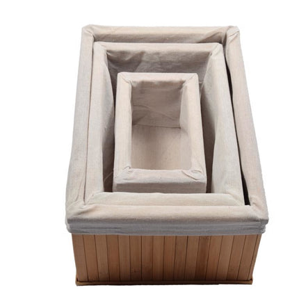 Bamboe manden 3 stuks | Multifunctionele mand | Opbergmanden | Opberg | opberger Box |Doos |Mand/Vakken - Opbergsysteem