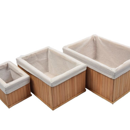 Bamboe manden 3 stuks | Multifunctionele mand | Opbergmanden | Opberg | opberger Box |Doos |Mand/Vakken - Opbergsysteem