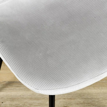 Eetkamerstoelen Kuipstoel corduroy - Lichtgrijs Velvet eetkamerstoel - Fluweel stoel Velvet stoelen - Eetkamerstoelen - Eettafel stoelen