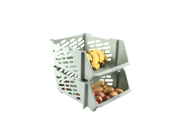  2x Groentemand | opbergmand voor groente en fruit | Mandenrek  | Keukenrek | Rek met Manden |Fruit Opbergmand | Opbergrek | Aanrecht Organiseer | Aardappelbak – Fruitrek | MINT GROEN