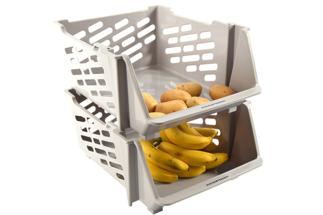 2 x Groentemand | Opbergmand voor Groente en Fruit | Mandenrek |Fruit groenten mand | Keukenrek | Rek met Manden |Fruit Opbergmand | Opbergrek | Aanrecht Organiseer | Aardappelbak – Fruitrek