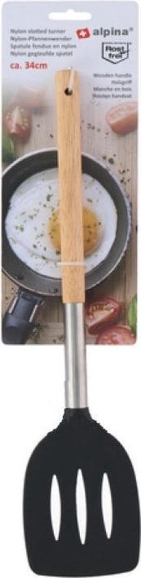 Alpina Bakspatel 34 Cm Hout/rvs/nylon Blank/zilver/zwart