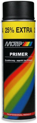 Motip verf 5 stuks spuitverf Primer zwart sneldrogend 500 mL voor metaal , hout, aluminium en steen - 25 % EXTRA   