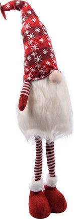 Gnome Staand 108 cm hoog Rood |Met Led |Kerst Kabouter Puntmuts| Gevuld met Pluche