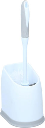 Toiletborstel Roestvrij - wit - Plastic Witte Toiletborstelhouder met Grijze Onderkant – 34x15cm – Wit – 1 Stuk