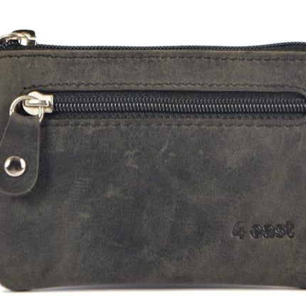 Sleuteletui portemonnee - portemonnee etui - ring portemonnee - pasjeshouder met rits - rits portemonnee - 2 ritsen portemonnee - buffelleer portemonnee