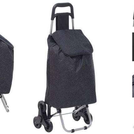 boodschappentrolley - Inkooptrolley - zwart - 31x45x93 - Met drie wielen Makkelijk vervoerbaar.