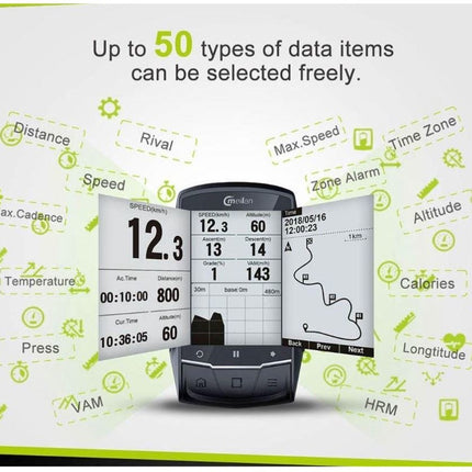 Fietscomputer Gps - Oplaadbaar - Zwart - Kunststof - 7.9Cm X 10.5Cm - 280G - 40 Uur Branduren 