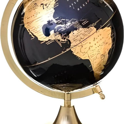 Wereldbol met metalen standaard - Diameter 21 cm - Wereldbol - Draaibare wereldbol globe Classic-Educatieve wereldkaart -Duurzame roestvrijstalen basic-Vintage look wereldbol op voet 20 cm - Woondecoratie met antieke uitstraling - Wereldbollen/globes