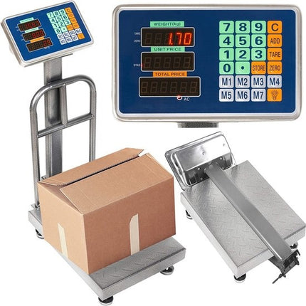 Discountershop® Digitale Platformweegschaal - 71 x 49 x 30 cm - Plateau Weegschaal - Tot 150 kg