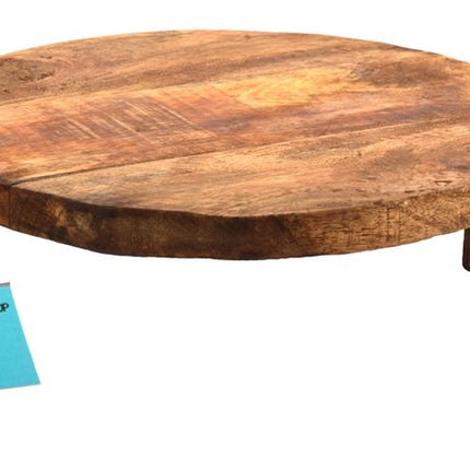 Serveerplank - Tapasplank Snijplank -mangohout Duurzaam - rond - 39.5x29.5 cm