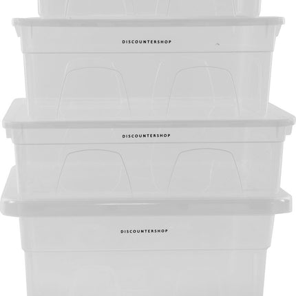 Set van 4 Opbergboxen| Opberger | Opbergbak | Opbergdoos | Opbergbakken | Bakken -5liter ,11 liter |12 liter,22 liter