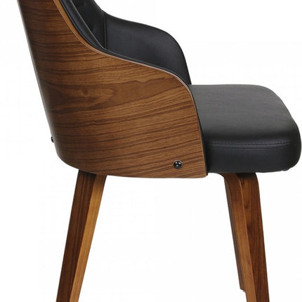 Eetkamerstoel industrieel cognac - Eetkamerstoelen met armleuningen - Eco leer stoel waterafstotend - Eetkamerstoel met armleuning