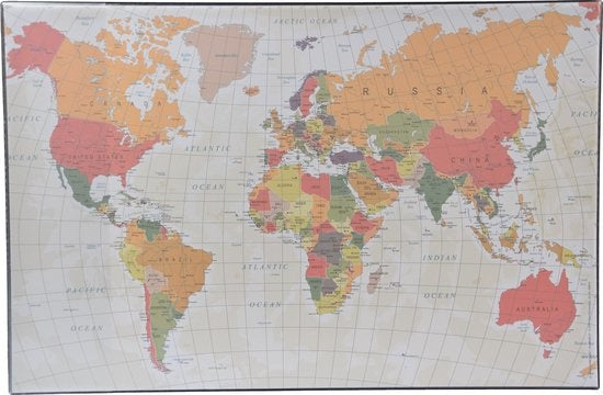 Bureau-onderlegger wereldkaart 38 x 58 cm