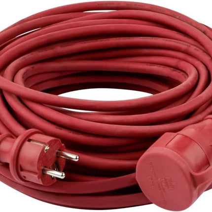 Verlengsnoer - randaarde - 3.500W - spatwaterdicht (IP44) - 3g x 1.5 mm² - 20 m - Bordo Rood