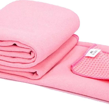 Yoga handdoek Roze 183 x 61 cm met Antislip