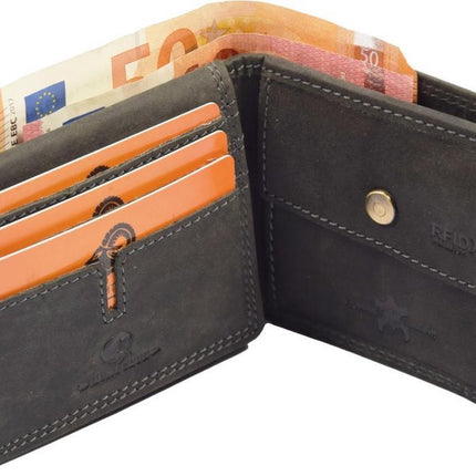 Portemonnee heren- dames luxe leer RFID anti-skim volledig leer van binnen en buitenkant - hoge kwaliteit portefeuille heren-dames leer - mannen cadeautjes, cadeau voor man-vrouw Billfold - Antraciet
