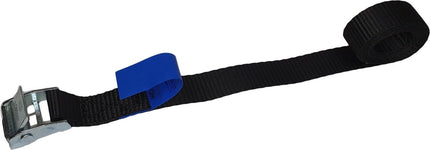 Set van 4 sjorbanden met klemgesp, 1 m, 20 mm, zwart band