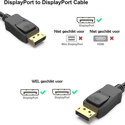 Kabel displayport naar displayport kabel DP kabel - Kabel 4K - 2meter