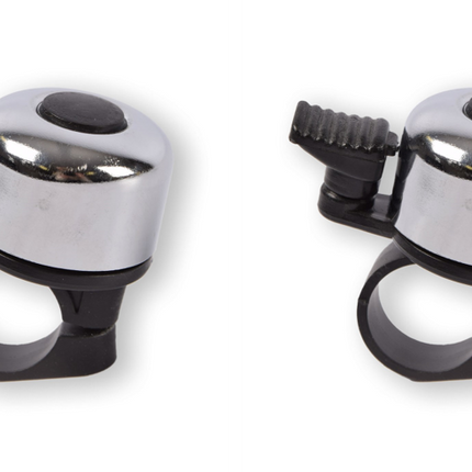 Mini Fietsbel voor Kinderfiets 3.4 cm Zwart & Zilver – Compact & Helder Geluid – Universele Aluminium Bel – Fietsaccessoires & Fietsonderdelen voor Kinderen