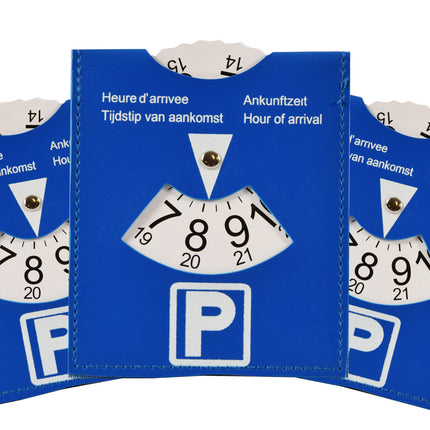 Parkeerschijf 3 Stuks Parkeerkaart Blauw van Hoogwaardig Plastic | Parkeren in de Blauwe Zone | 15 cm x 12 cm | Parkeerkaart  Kopen | Parkeerschijven | Blauwe Schijf Kopen