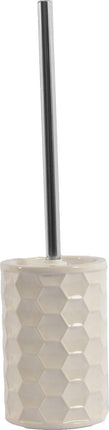 Toiletborstel RVS - Premium Wc borstel Rvs - RVS Toiletborstel in houder - Toiletborstelhouder - Wc borstel - WC Borstel Set Vrijstaand Keramiek met witte RVS borstel - Hond - Porselein 