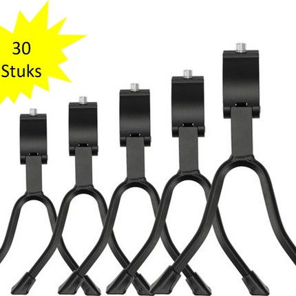 Universele Dubbele Fietsstandaard - 26-28 Inch | Zwart Staal & Aluminium | Roestvrij & Extra Stabiel | Geschikt voor Alle Fietsen & Accessoires