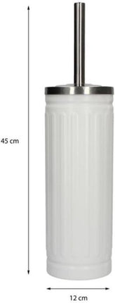 Set van 2x Wit Toiletborstel & Houder - Roestvrijstalen Toiletborstelhouder met Toiletborstel - 45x12cm - Mat Wit