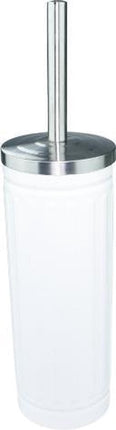 Toiletborstel - Wit / RVS - 38x9cm - WC Borstel in Ronde Houder