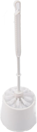 3xDiscountershop - Toiletborstel - Wcborstel kunststof -Toiletborstel in houder - Toiletborstelhouder - Wc borstel - borstel - Roestvrij - WitProduct breedte 10.5x 33x 6 cm