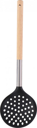 Alpina Schuimspaan Groot 34 Cm Hout/rvs/nylon Blank/zlilver/zwart