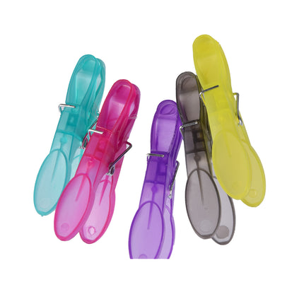Kleurrijke Wasknijpers Set met Houder - Multicolor - Kunststof - 13.5cm x 13.5cm x 22cm