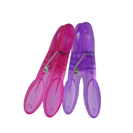 Kleurrijke Wasknijpers Set met Houder - Multicolor - Kunststof - 13.5cm x 13.5cm x 22cm