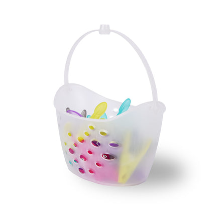 Kleurrijke Wasknijpers Set met Houder - Multicolor - Kunststof - 13.5cm x 13.5cm x 22cm