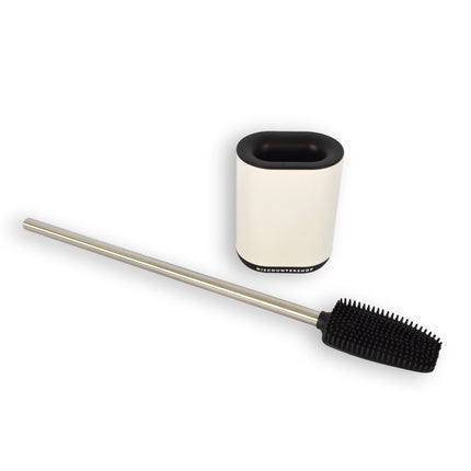 Toiletborstel | met houder | WC borstel | Wit | Toiletgerei | Badkameraccessoires | Vrijstaand en Druppelvrij | 11.50 cm*53cm 