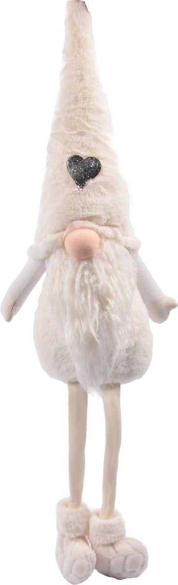 Gnome kerstkabouter | Kerstdecoratie voor binnen | Kabouter Gnome Dwerg Kerst WIT 23X15X85 cm