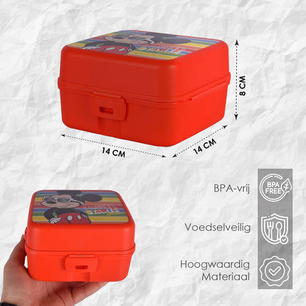 Broodtrommel kind | 14cm*8cm*14cm | Lunchtrommel | Rode | Brooddoos | kunstof | 1.5 liter