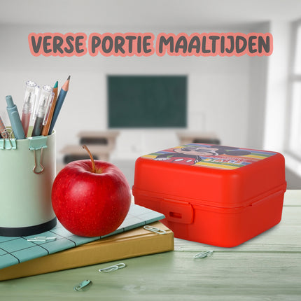 Broodtrommel kind | 14cm*8cm*14cm | Lunchtrommel | Rode | Brooddoos | kunstof | 1.5 liter