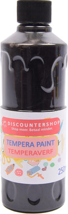 Tempera verf 250 ML - 6 stuks - Blauw - Geel - Groen - Rood - Wit - Zwart - Set van 6x Acrylverf / temperaverf - 6 kleuren - Fles 250 ml - Tempera / acryl verf - Hobby - knutselmateriaal - Schilderij maken - Verf op waterbasis - Hobby