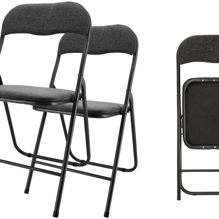 Set van 2 Opklapbare Stoelen - Compact en Lichtgewicht - Zwarte Stoelen voor Binnen en Buiten