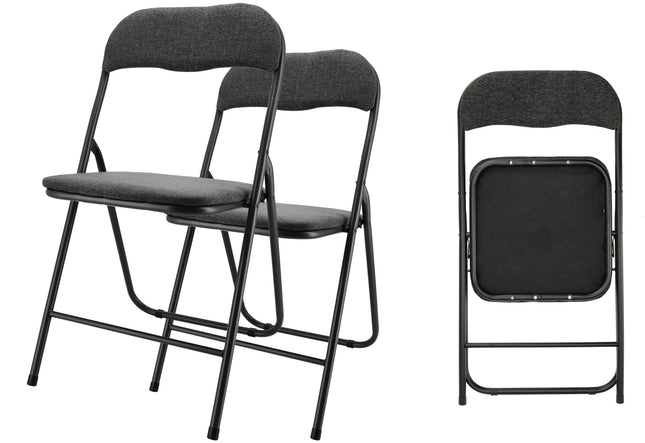 Set van 2 Opklapbare Stoelen - Compact en Lichtgewicht - Zwarte Stoelen voor Binnen en Buiten